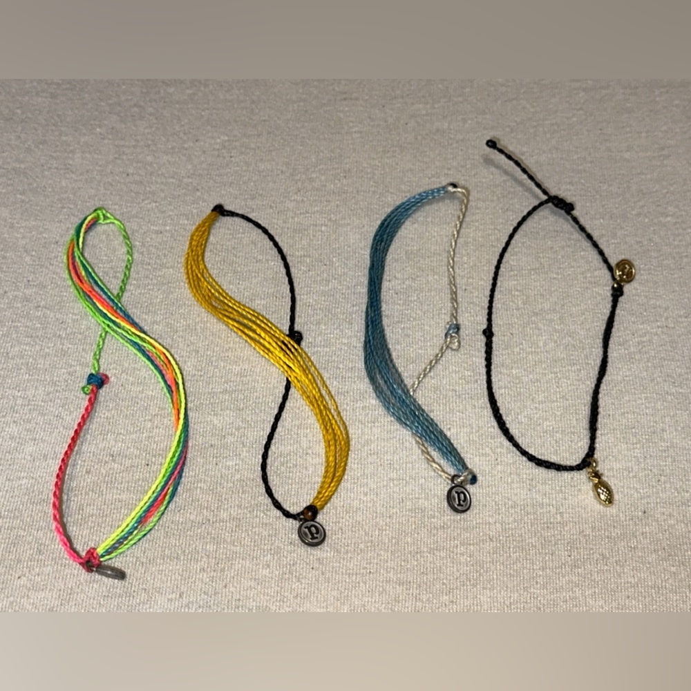 Pura Vida adjustable bracelets bundle set of 4 LOT assorted styles